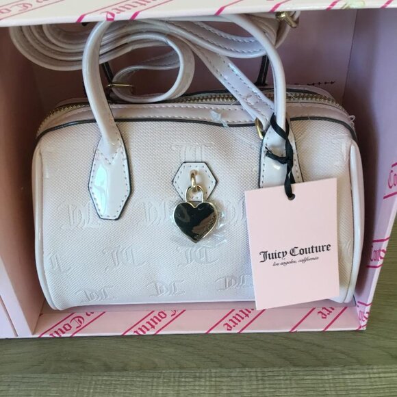Juicy Couture Speedy Pink Mini Bag & Matching Furry Heart Bag Charm New in Box - Picture 6 of 6